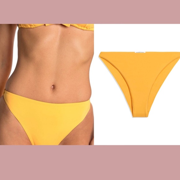 NWT $95 WeWoreWhat [ Large ] Amber High Cut Cheeky Bikini Bottoms‎ Apricot - Picture 1 of 12
